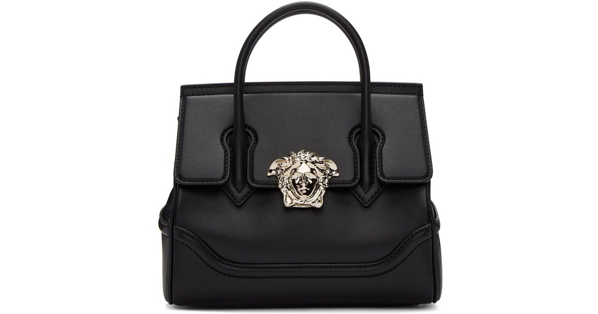 Versace Leather Black Medium Medusa Palazzo Bag Lyst