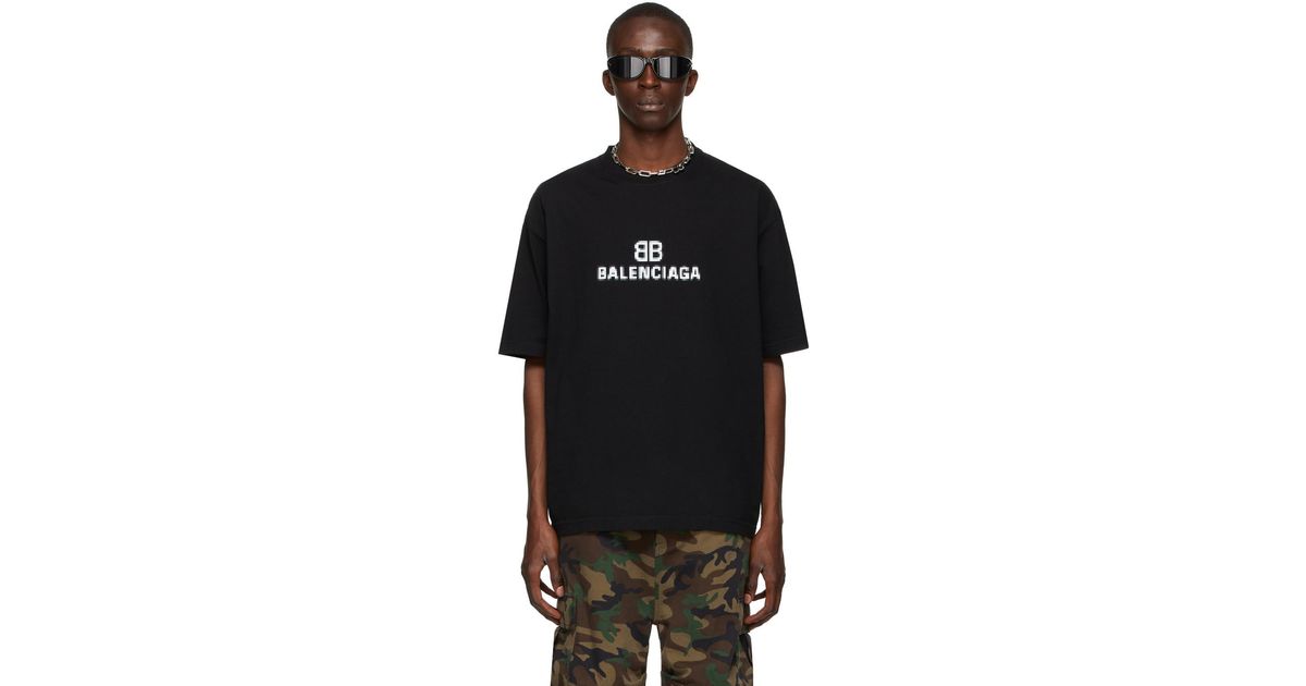 Balenciaga Cotton Black Bb Pixel Medium T-shirt for Men | Lyst