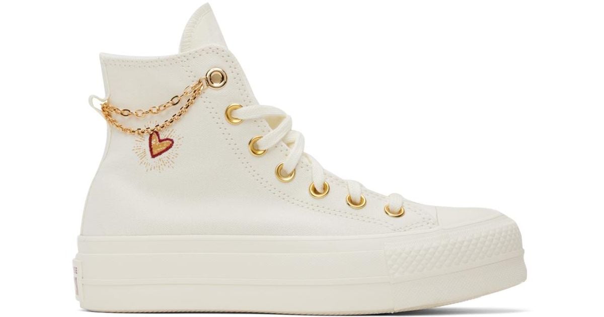 Converse Off white Chuck Taylor All Star Gold Chain Sneakers in