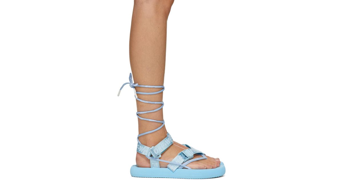 Off-White c/o Virgil Abloh Off- Multistrap Micro Sandals in Blue | Lyst