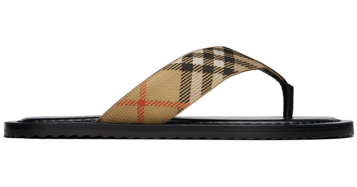 【BURBERRY】CHECK PAVILION SANDALS Burberry Check Pavilion Sandals | Saks Fifth Avenue