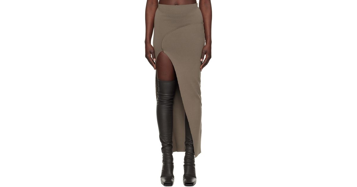 Rick Owens Hollywood Theresa Midi Skirt in Black | Lyst
