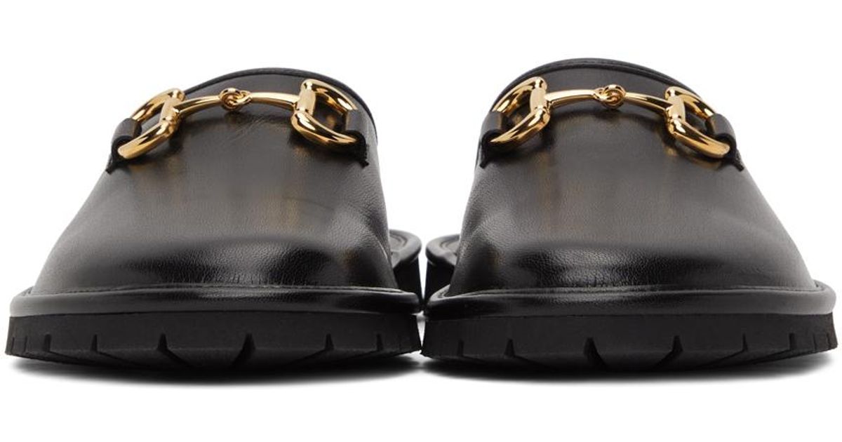Gucci Black Horsebit Slip-on Loafers 