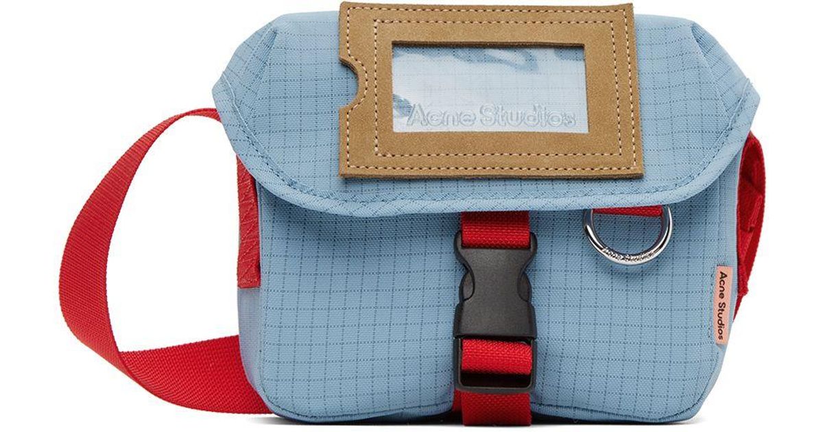 Acne Studios Synthetic Blue Mini Nylon Bag Lyst