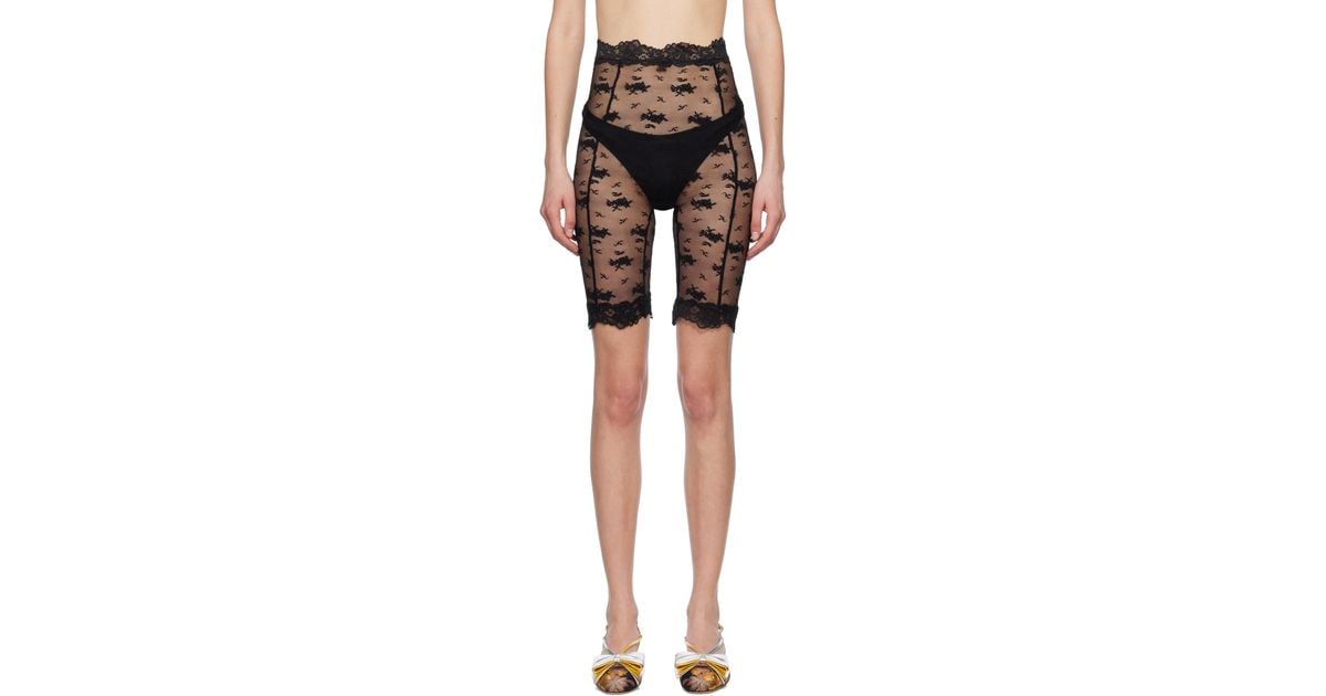 【関税込み】Yuhan Wang ブラック Lace バイカーショーツ YUHAN WANG ブラック Lace バイカーショーツ ブラック | Lyst