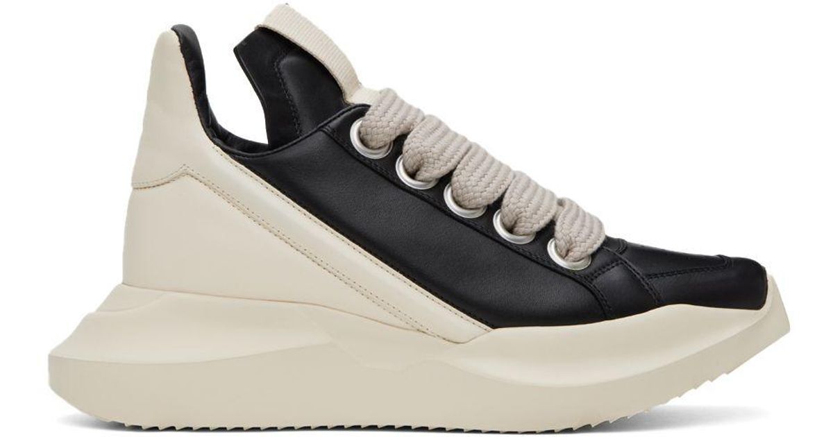 Rick Owens Black & Off-white Geth Sneakers for Men | Lyst