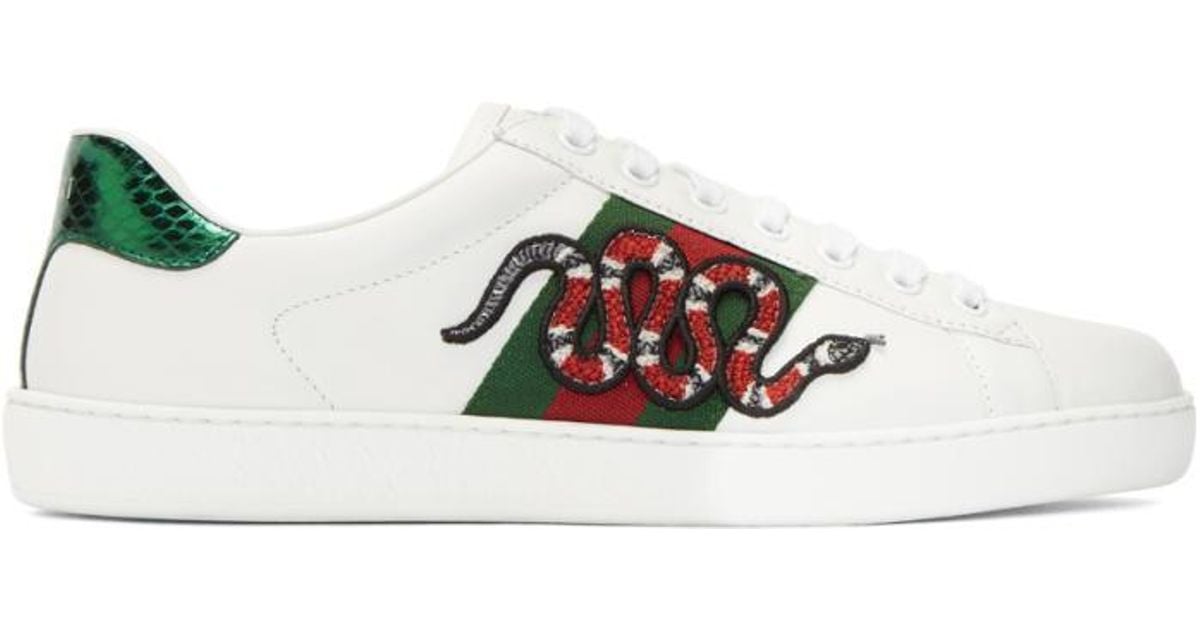 gucci white snake ace sneakers