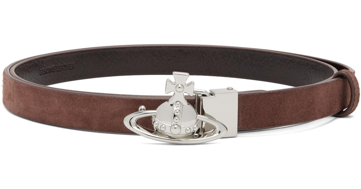 Vivienne Westwood Small Orb Buckle Belt in Black for Men | Lyst