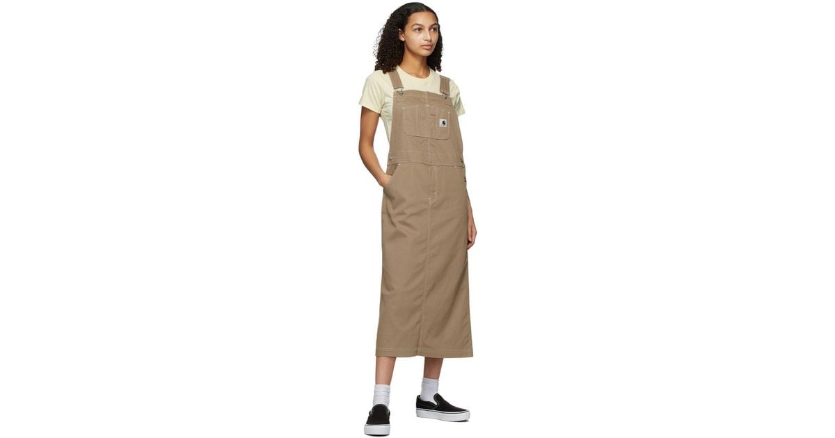 Carhartt WIP Beige Bib Skirt Dress in Natural | Lyst