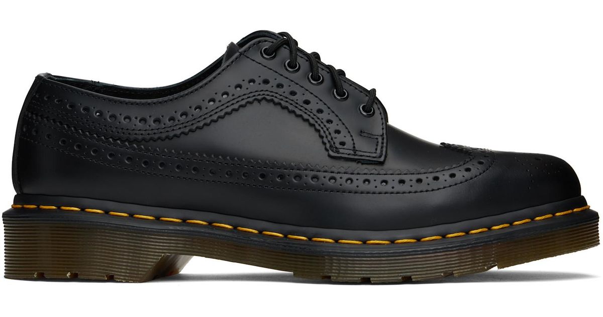 Dr. Martens 3989 Stitch Smooth Leather Brogues in Black for Men | Lyst UK