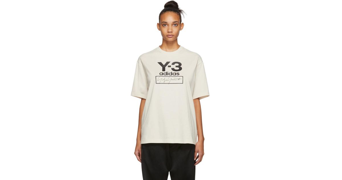 y3 stacked logo tee