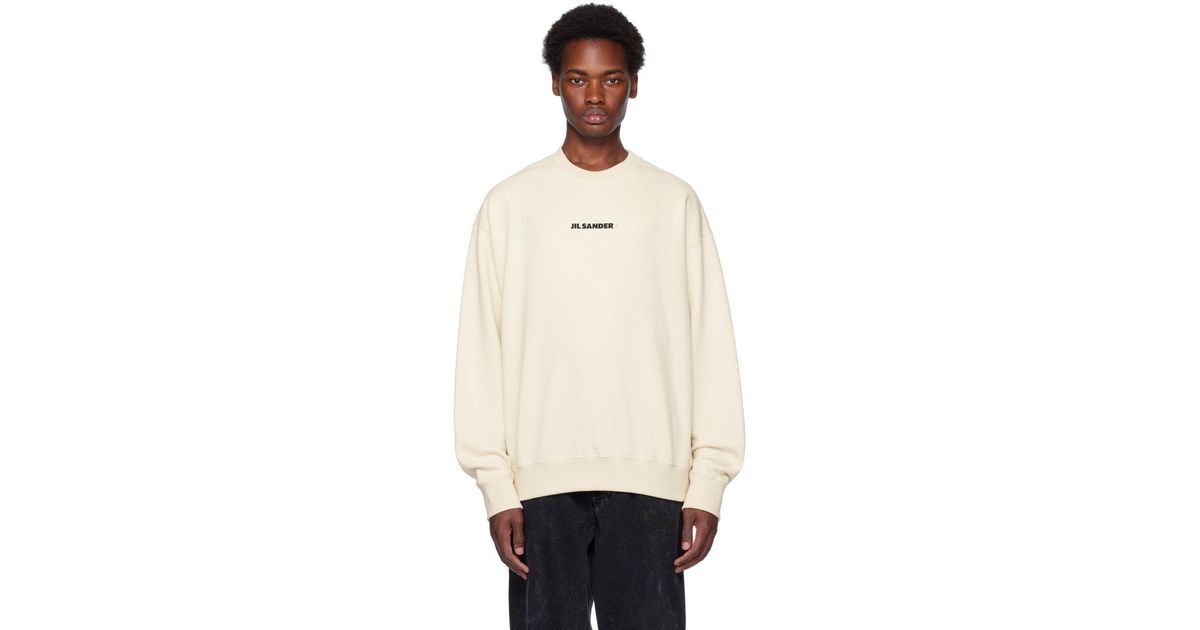 Jil Sander Off white Printed Sweatshirt in Natural for Men Lyst