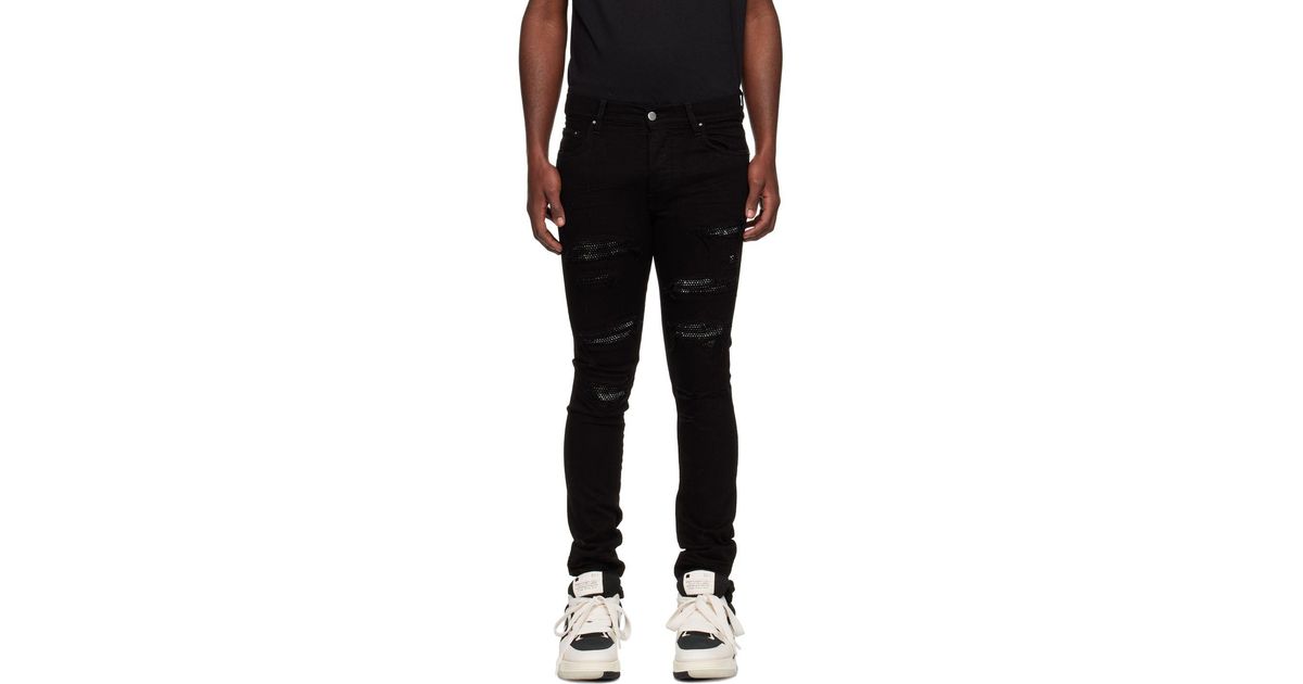 Amiri Black Crystal Thrasher Jeans for Men | Lyst