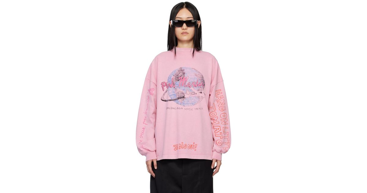 Balenciaga Pink Pink Martini Edition Long Sleeve T-shirt Balenciaga Pink Pink Martini Edition Long Sleeve T-shirt