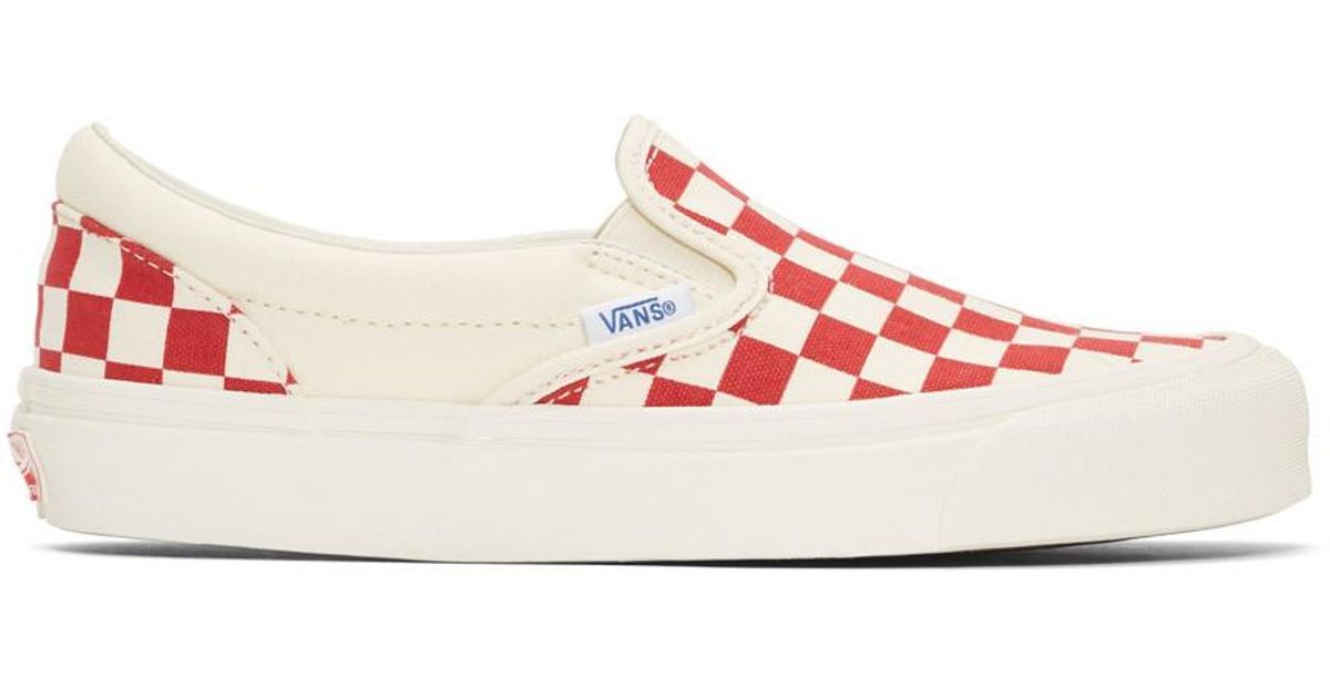Red And Og Checkerboard Classic Slip-on Sneakers | Lyst