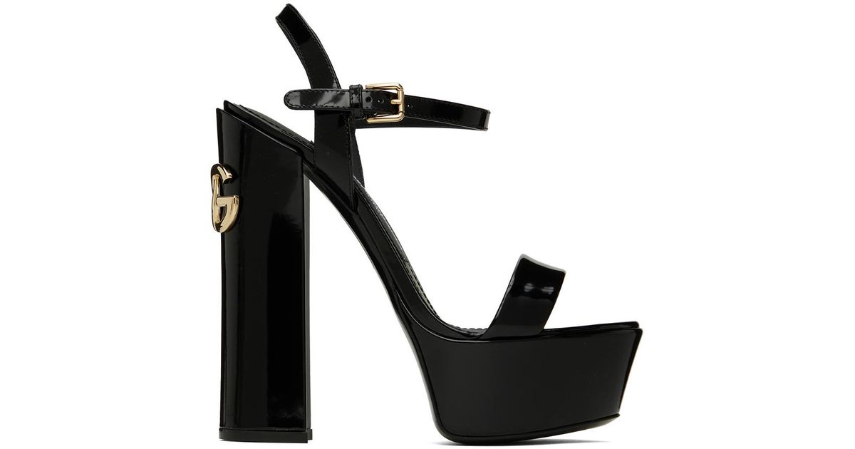 【DOLCE＆GABBANA】ポリッシュド カーフスキン サンダル D＆G】KIM DOLCE&GABBANA ポリッシュドカーフスキンサンダル