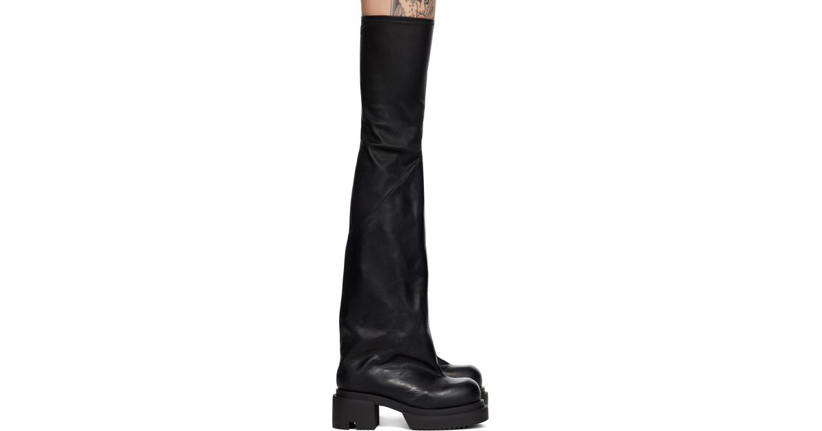 Rick Owens Black Flared Bogun Boots for Men | Lyst Canada