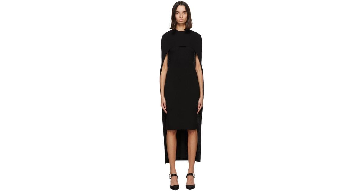 Givenchy Wool Cape Dress in Black - Lyst