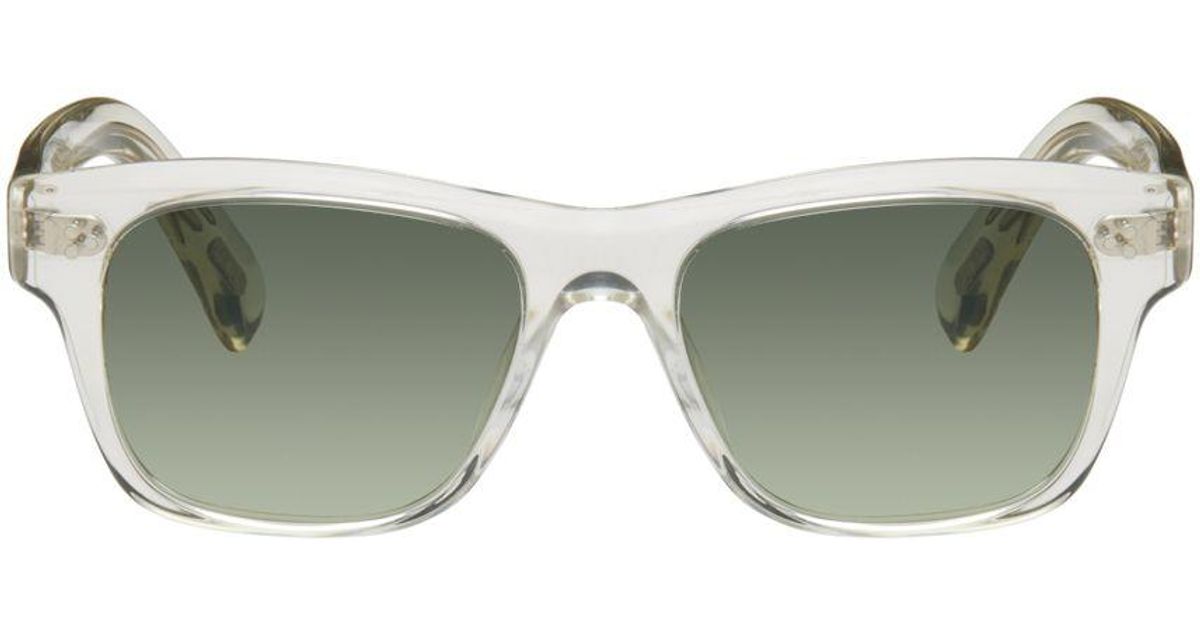 Oliver Peoples Transparent Birell Sun Sunglasses in Green for Men | Lyst