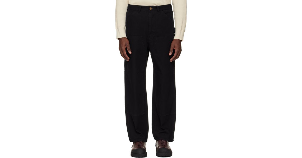 South2 West8 Double Knee Painter Trousers in Black for Men | Lyst 