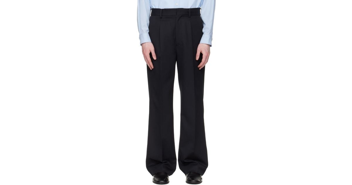 Ssstein Wool Kersey Straight Trousers in Black for Men | Lyst