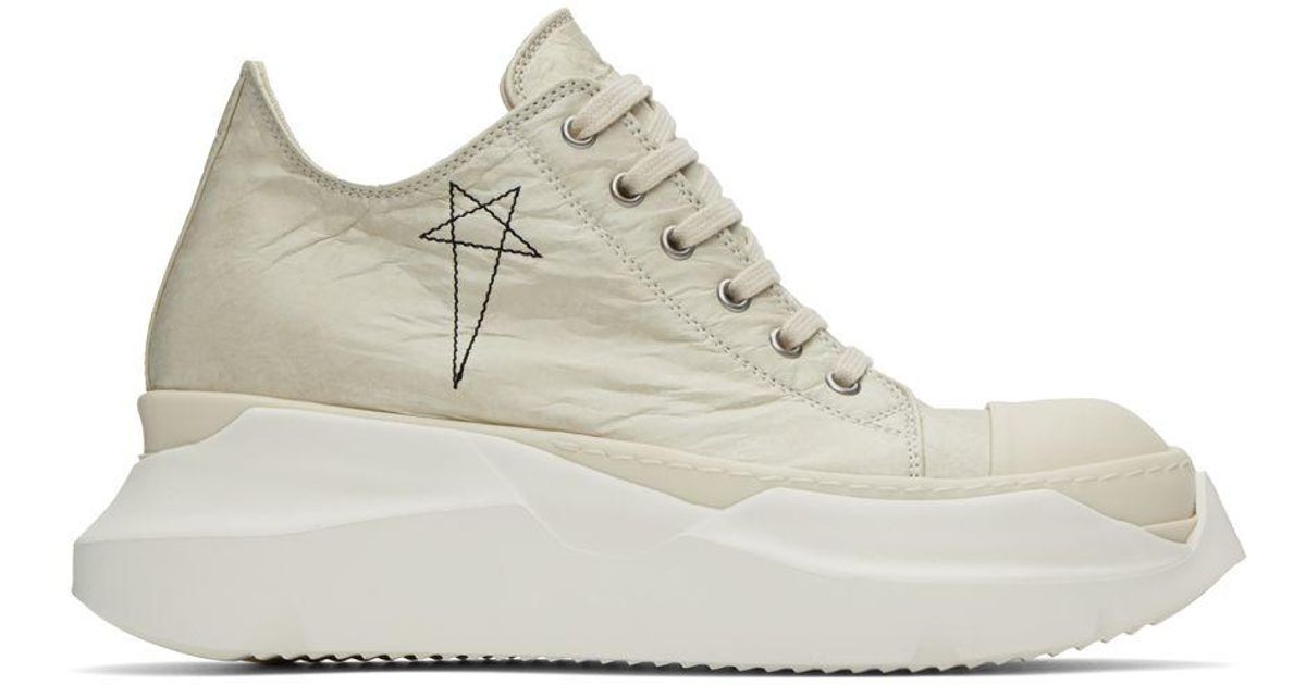 Rick Owens DRKSHDW Off-white Abstract Low Sneakers in Black for