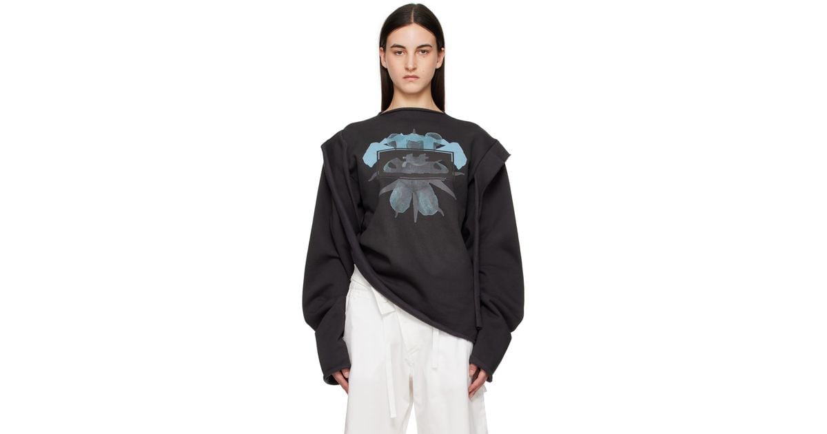 【正規店出品】OTTOLINGER DRAPE CREWNECK SWEATSHIRT BLACK OTTOLINGER Drape Crewneck Sweatshirt in Black | Lyst