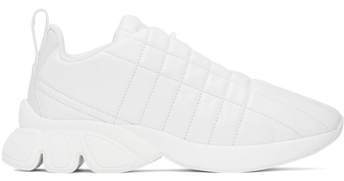 Burberry White Quilted Leather Classic Sneakers in Black for Men | Lyst