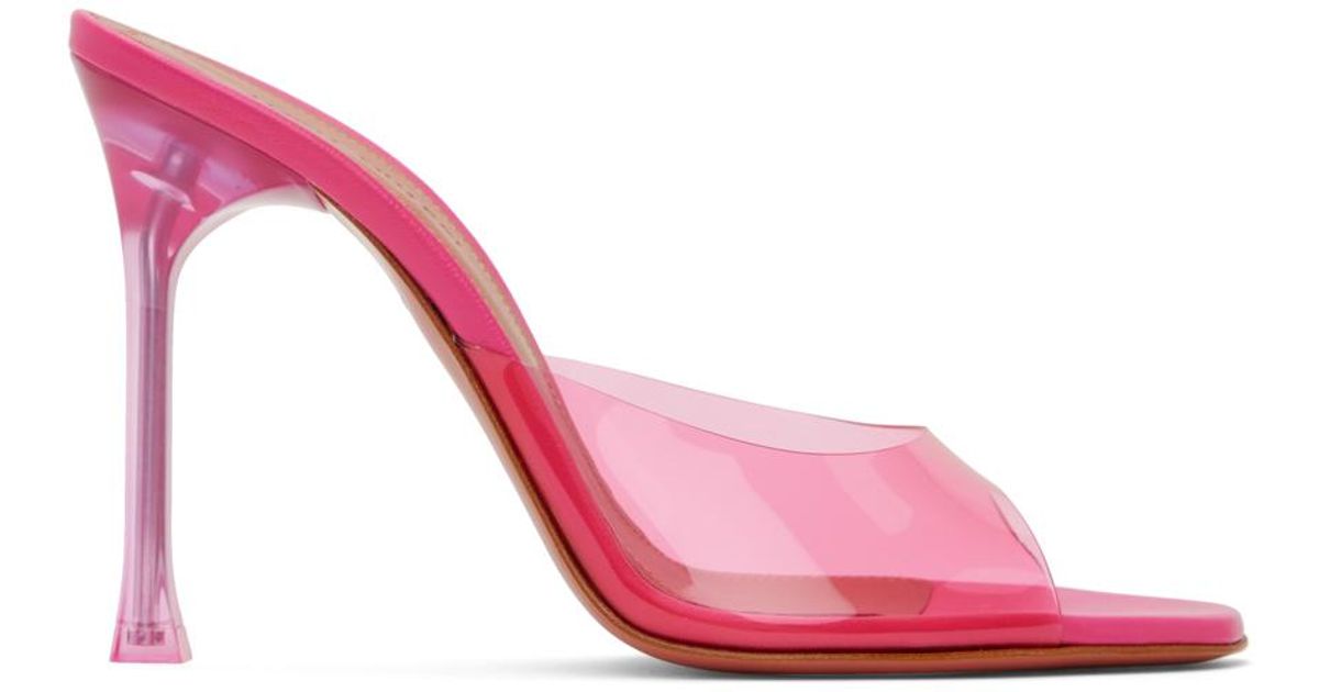 AMINA MUADDI Pink Alexa Glass Slipper 105 Heeled Sandals in Black | Lyst UK