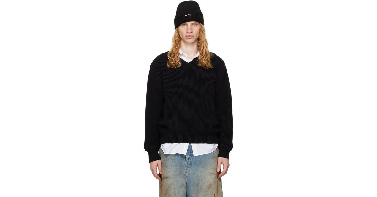 Noah V-Neck Shaker Stitch Sweater in Black for Men | Lyst Noah V-Neck Shaker Stitch Sweater in Black for Men | Lyst