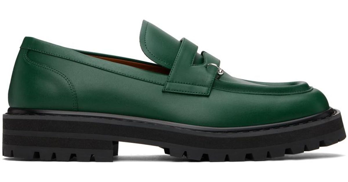 Marni Leather Piercing 2.0 Chunky Loafers in Green for Men