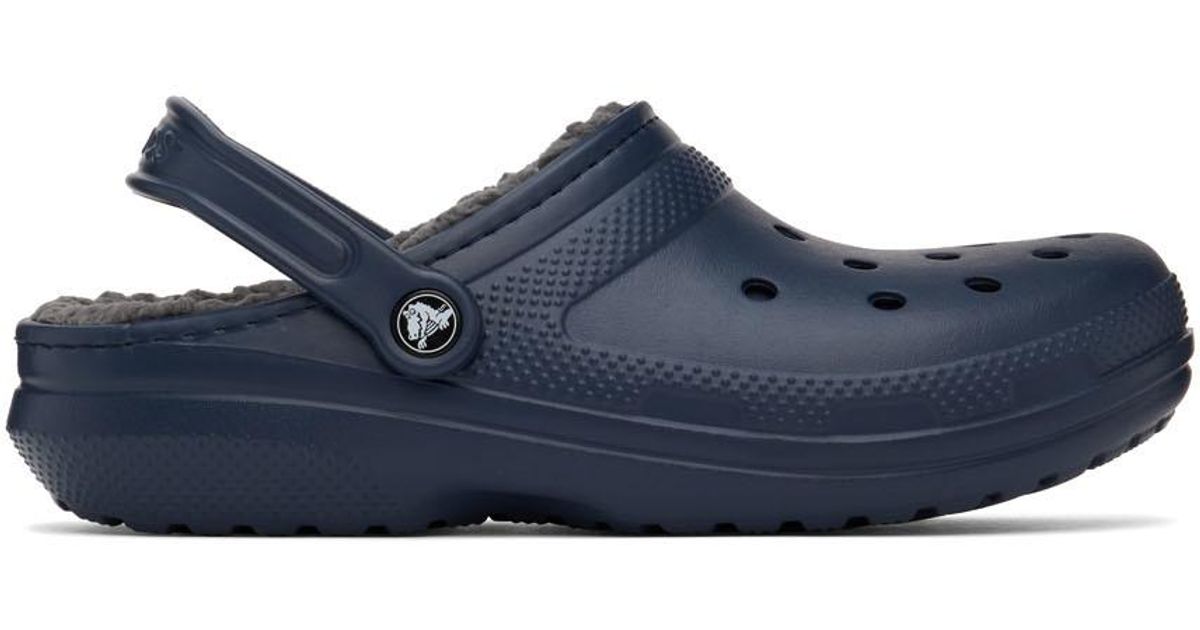 Crocs™ Rubber Classic Lined Clogs in Navy/Charcoal (Blue) for Men Lyst
