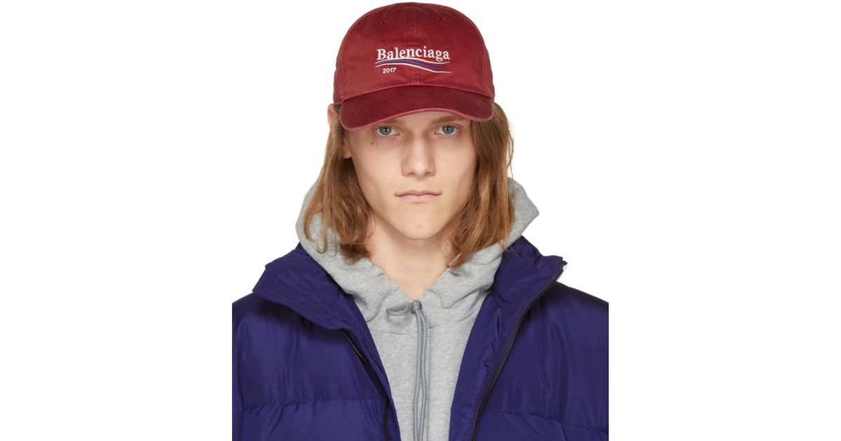 red balenciaga cap