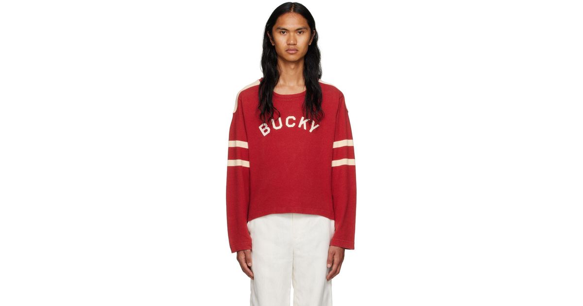 Bode Red 'bucky' Sweatshirt for Men | Lyst
