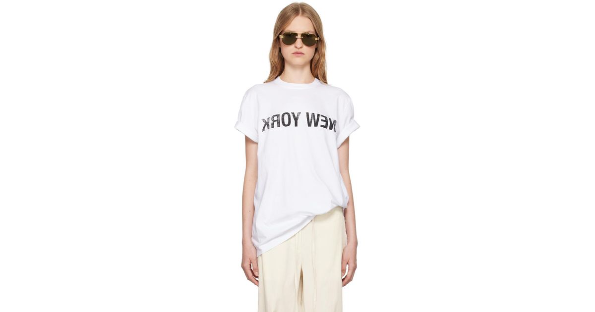【関税込み】Helmut Lang ホワイト New York Seatbelt Tシャツ Helmut Lang New York Seatbelt T-shirt | White | FARFETCH