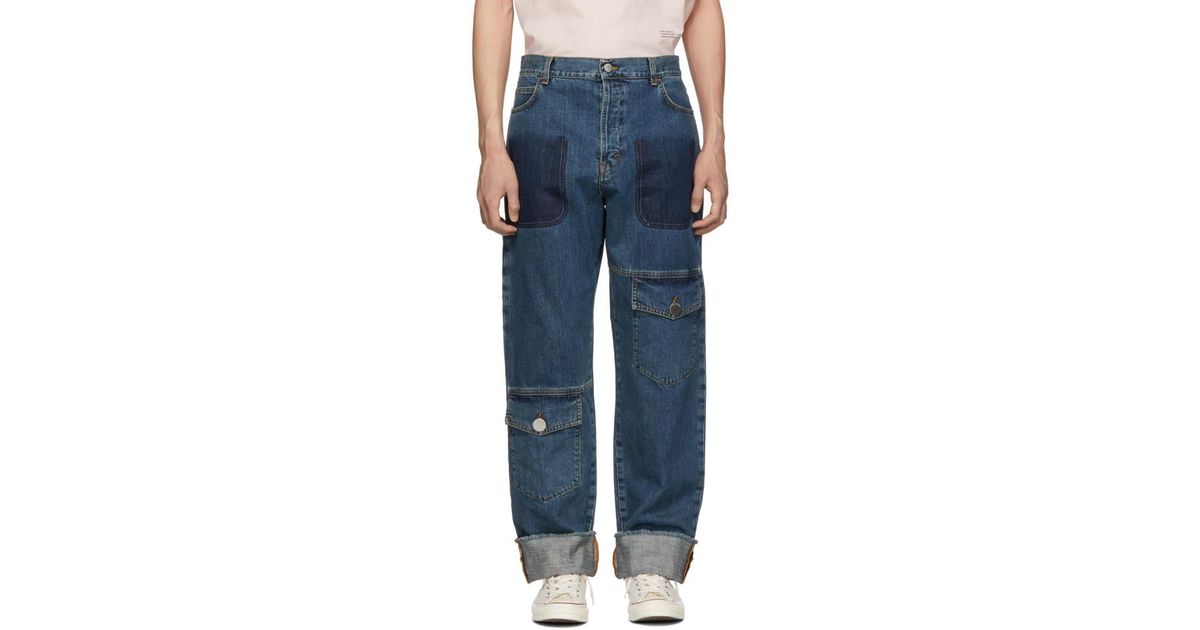 Shaded Multi-pocket Jeans for Men 
