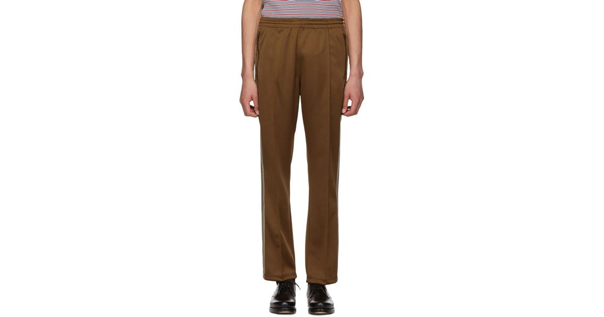 Needles Brown Narrow Track Pants for Men | Lyst