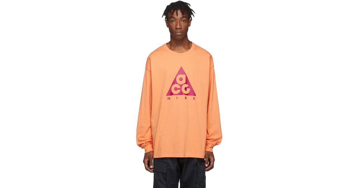 Orange Acg Long Sleeve T-shirt for Men 