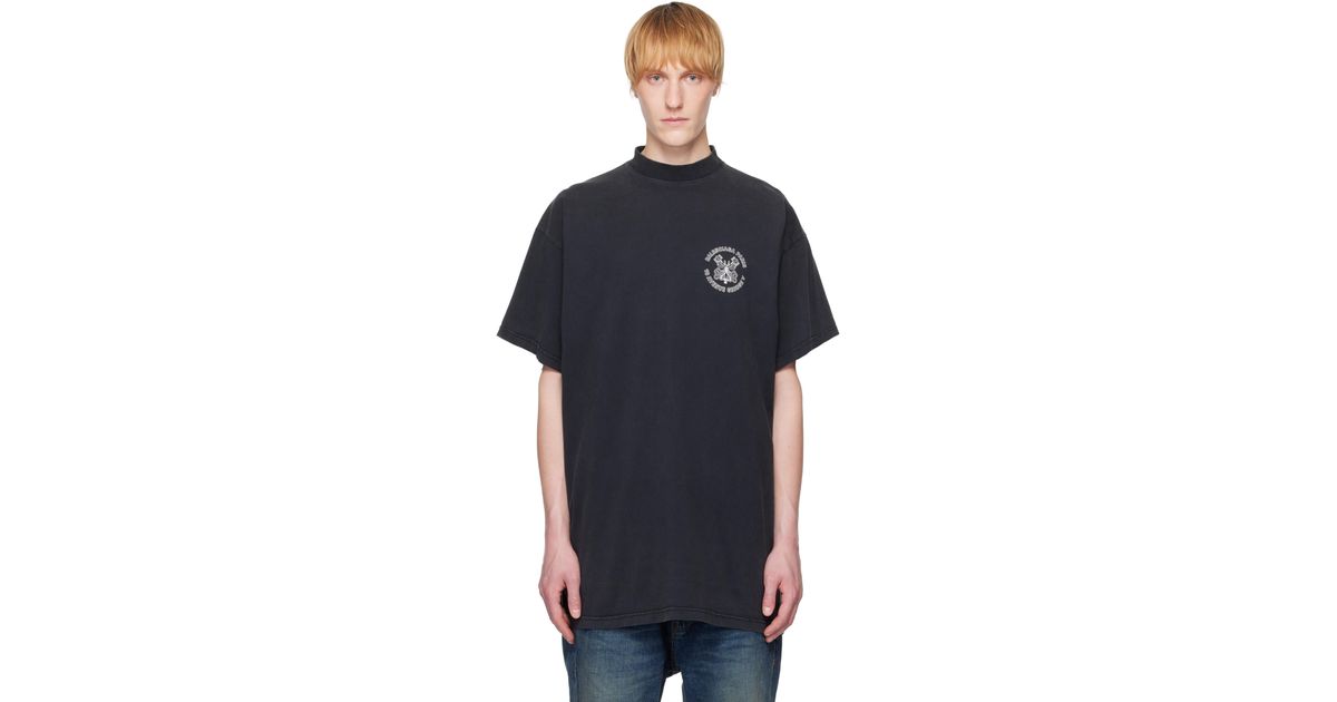 Balenciaga Key Crest Vintage Jersey Oversized T-Shirt in