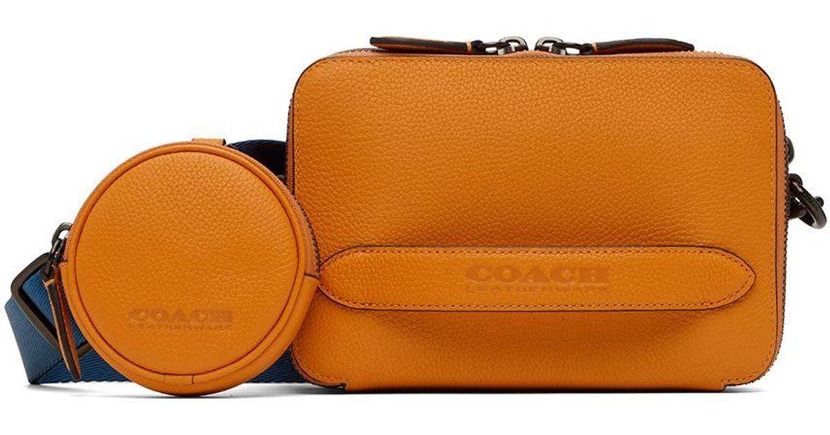 Coach Brown/Neon Orange Coated Canvas and Leather Mini Sierra Satchel Coach