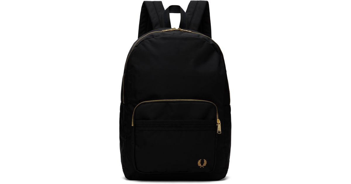 Fred Perry Textured Nylon Backpack in Black for Men | Lyst UK