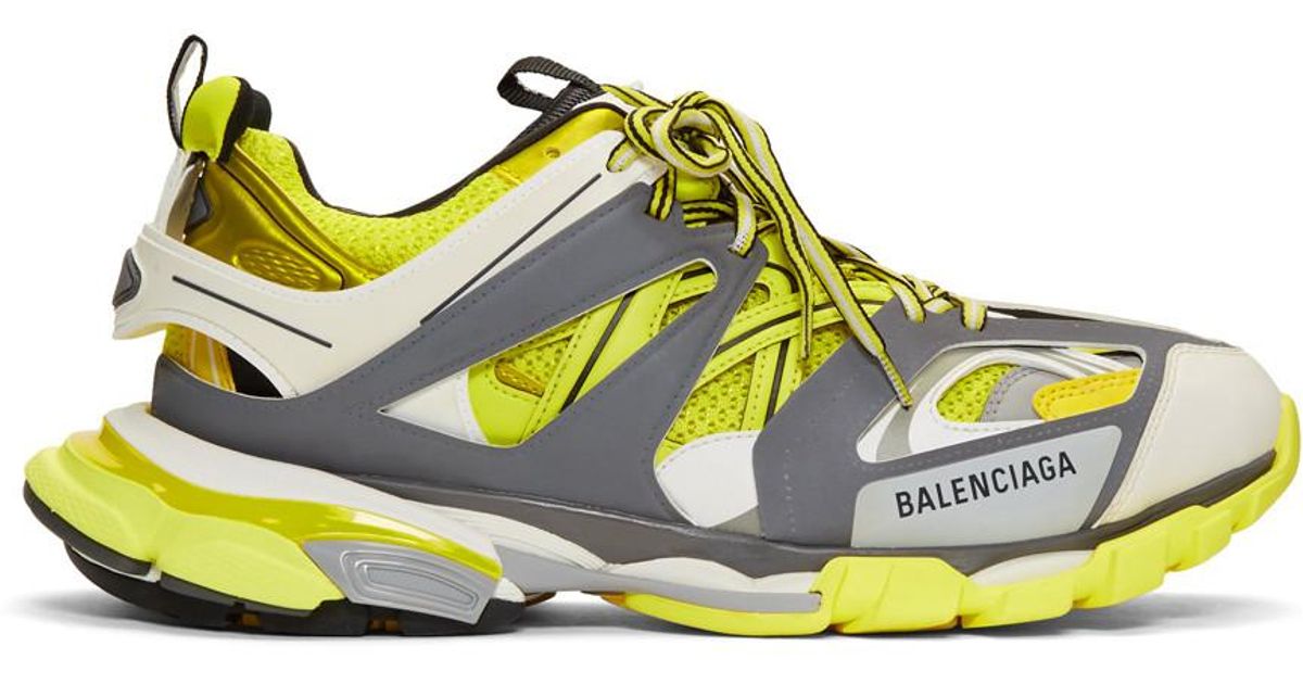 Balenciaga Leather Track Trainers in Yellow / Black / White (Yellow ...