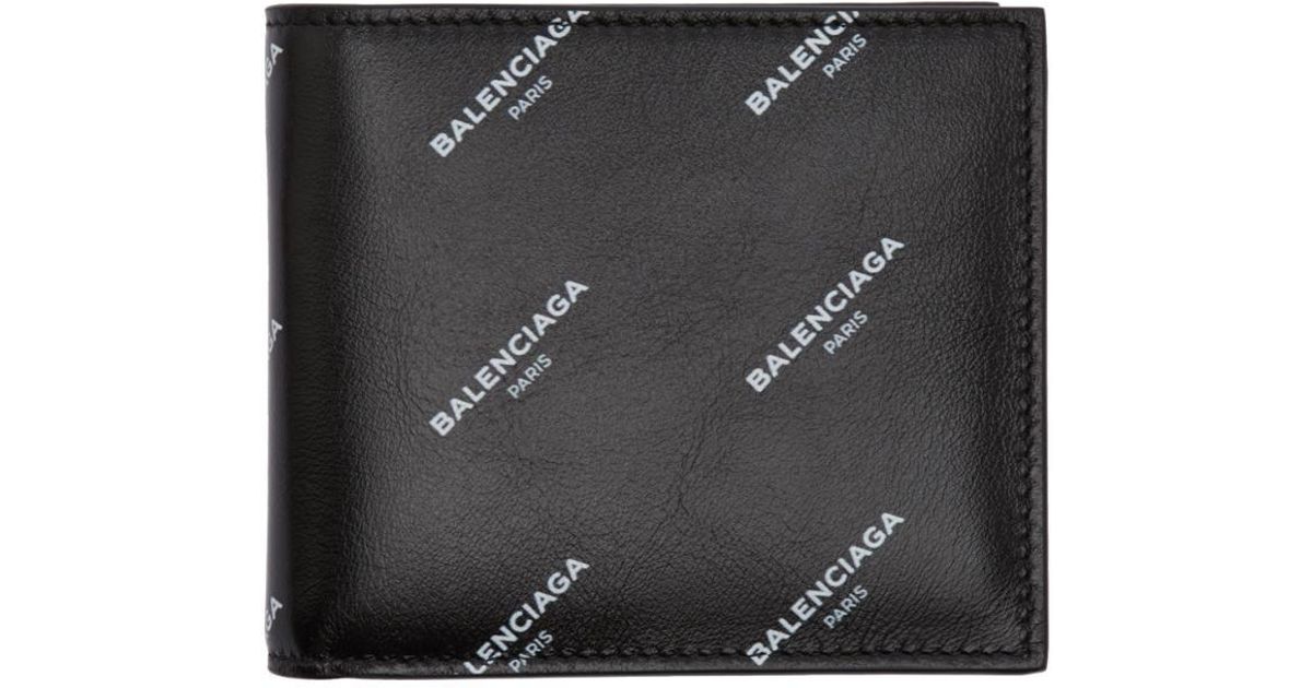 Balenciaga Leather Black All Over Logo 