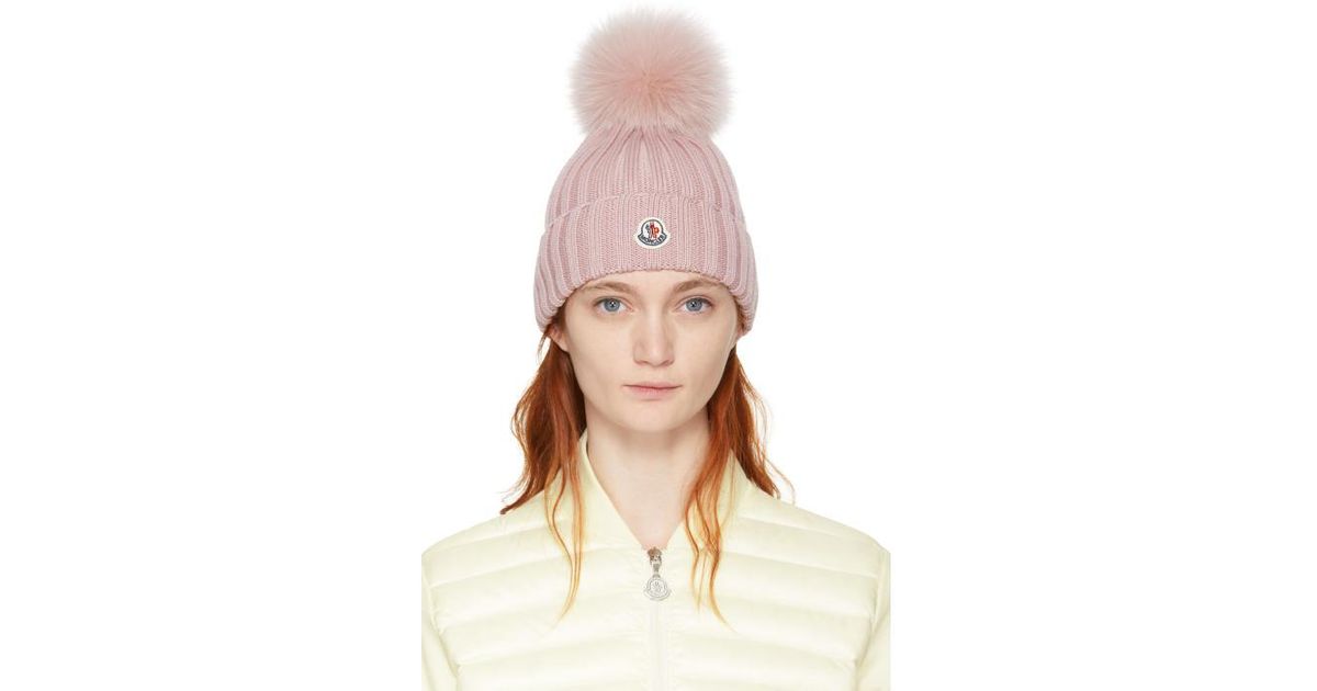 pink moncler hat