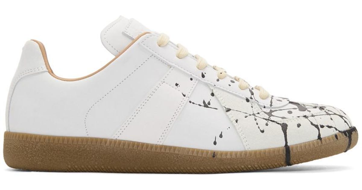 maison margiela black paint splatter