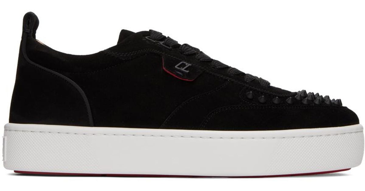 Christian Louboutin Black Happyrui Spikes Sneakers for Men | Lyst UK