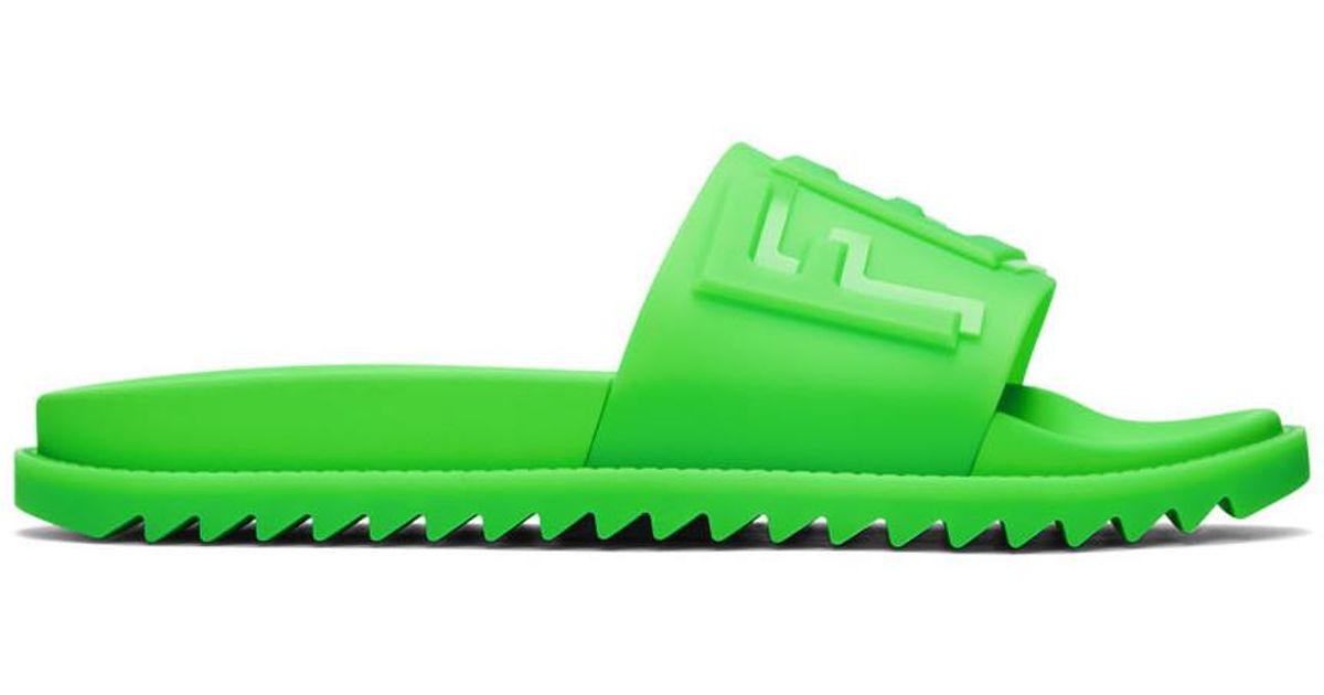 green fendi slides