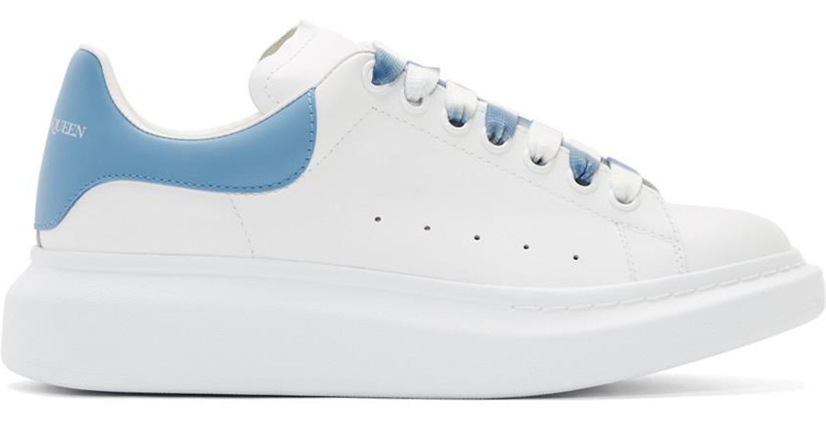 navy blue and white alexander mcqueen sneakers