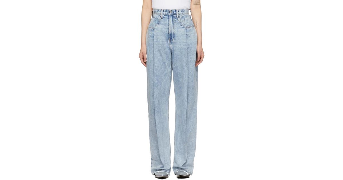 alexander wang blue and black denim cargo jeans