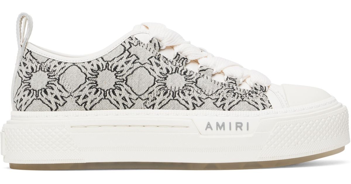 【個性を放つ】AMIRI MA Quad Court ローカットスニーカー Amiri Ma Quad Jacquard Court Low Sneakers in Black for Men